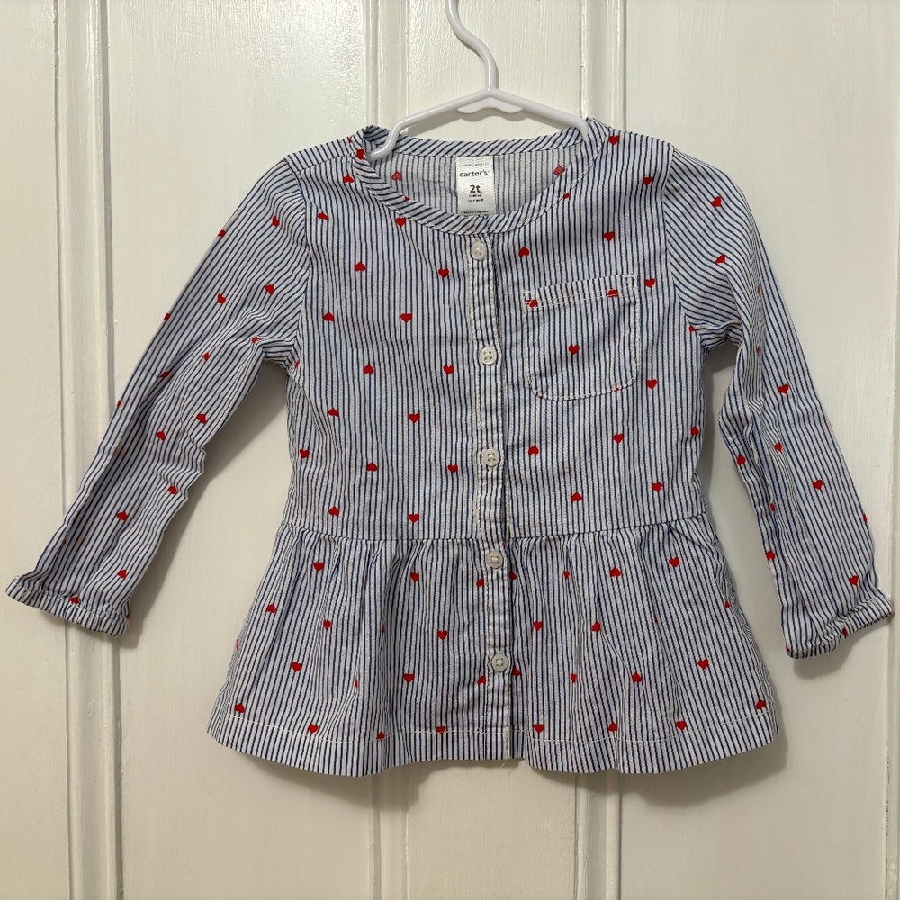 Carter’s Striped Heart Print Top